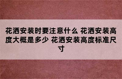 花洒安装时要注意什么 花洒安装高度大概是多少 花洒安装高度标准尺寸